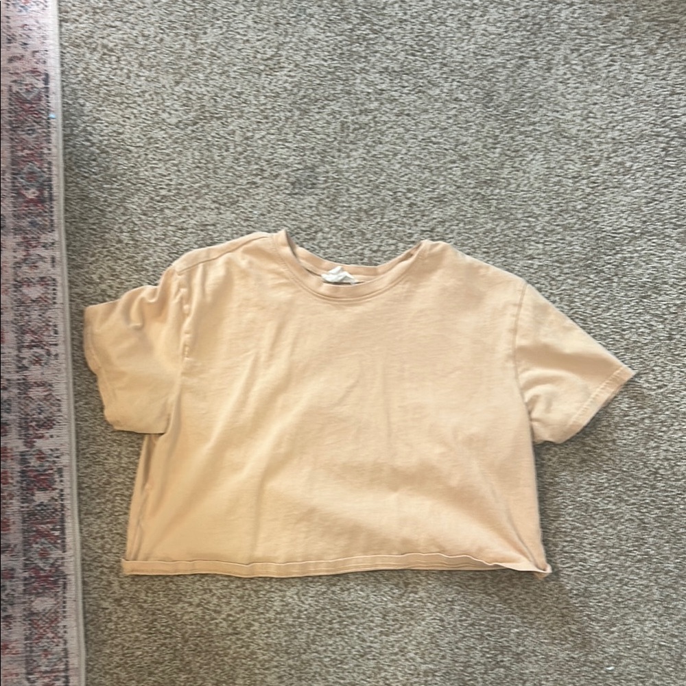 Casual Beige Crop Top